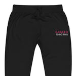 Load image into Gallery viewer, Black Graced Fleece Sweatpants (Pink)
