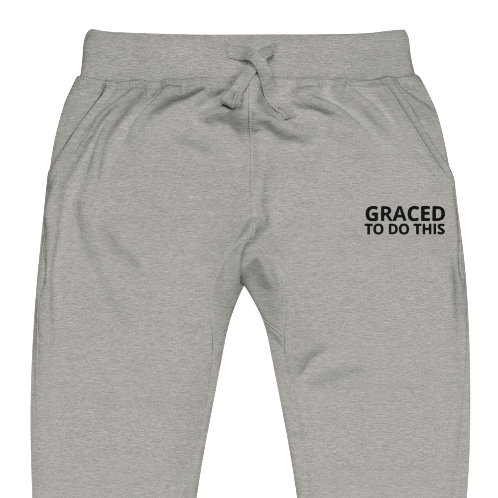 Gray Graced Fleece Sweatpants (Black)