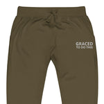 Load image into Gallery viewer, Military Green Graced Fleece Sweatpants (White)
